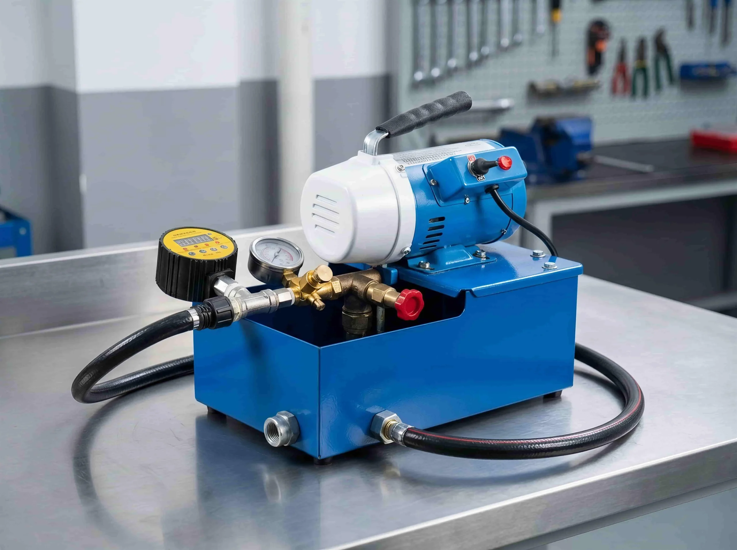 hydrostatic testing pump checking piping durability for FOCEEDO cold plunge equipment