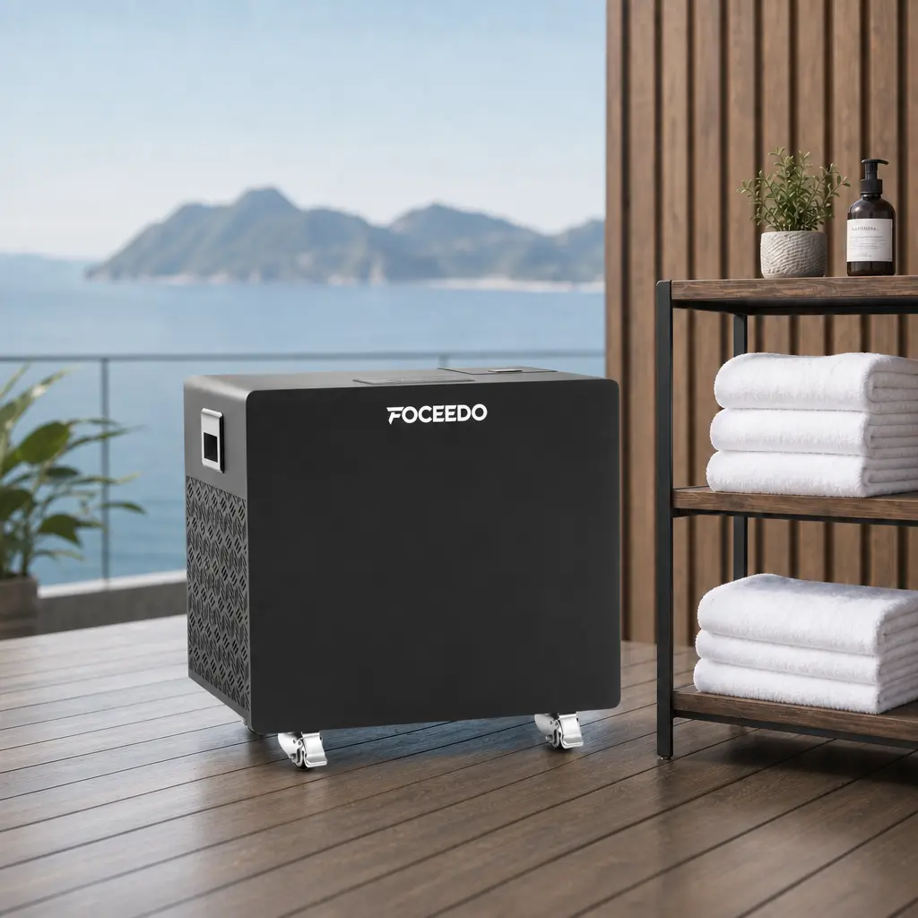 Foceedo ice bath chiller in a commercial gym and fitness environment.