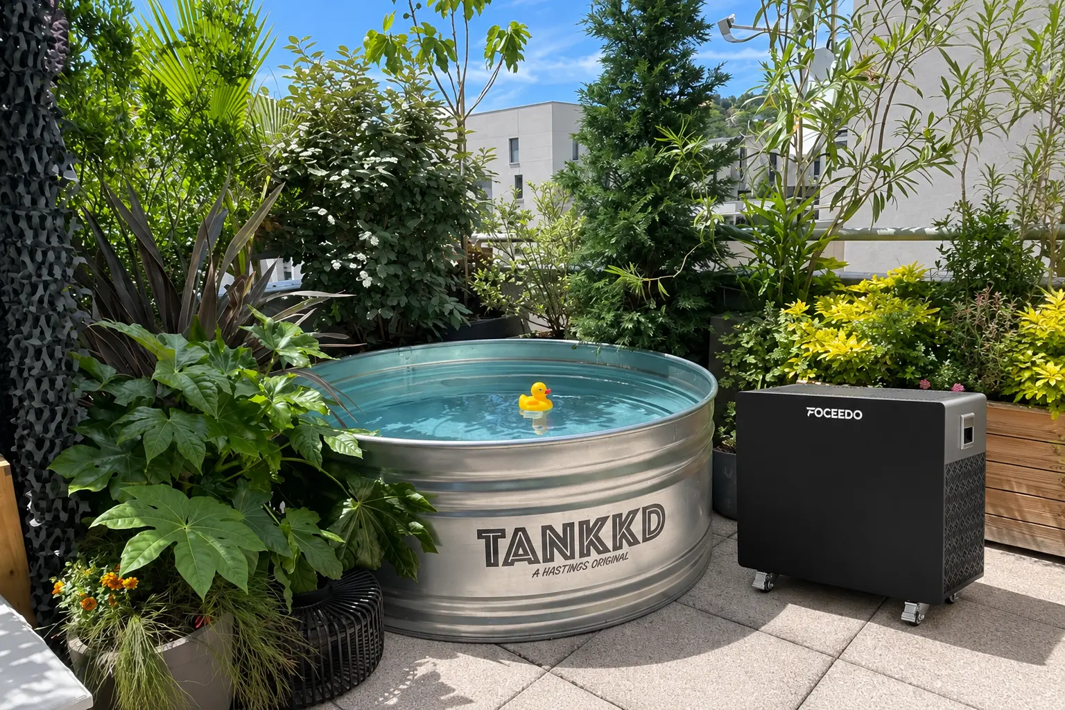 Foceedo ice bath chiller in a commercial gym and fitness environment.